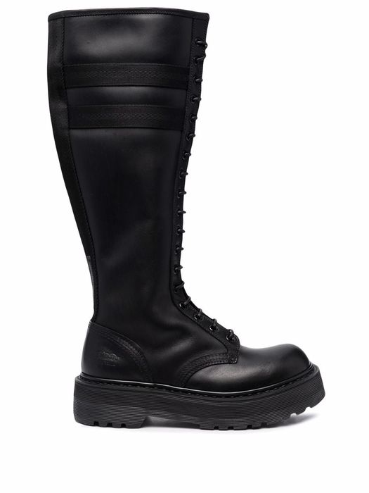 Premiata striped knee-high boots - Black