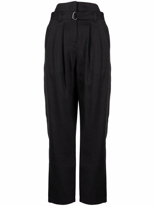 IRO high-waisted pleat-detail trousers - Black