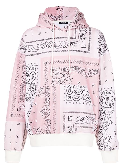 FIVE CM bandana-print long-sleeve hoodie - Pink