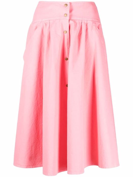 Forte Forte cotton A-line midi skirt - Pink