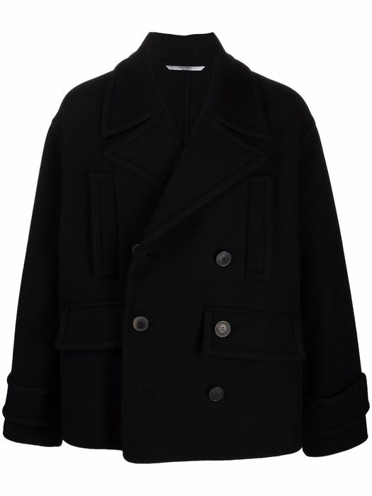 Valentino double-breasted virgin wool-blend coat - Black