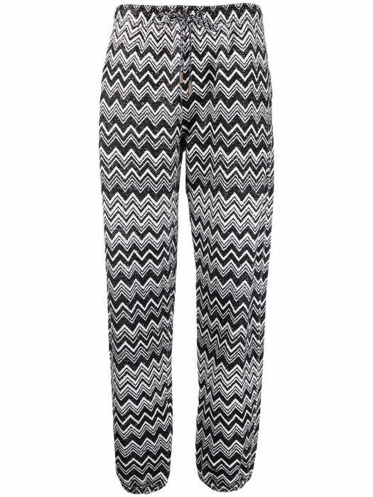 Missoni crochet-knit wide-leg trousers - Black