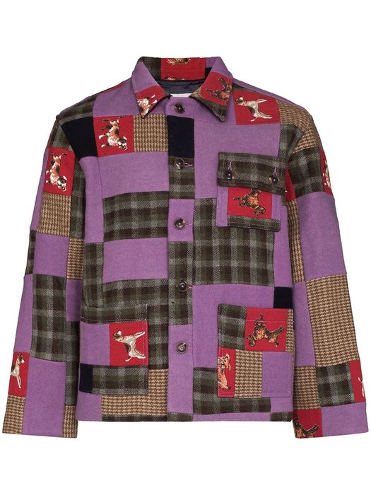 BODE Show Dogs patchwork-design jacket - Purple