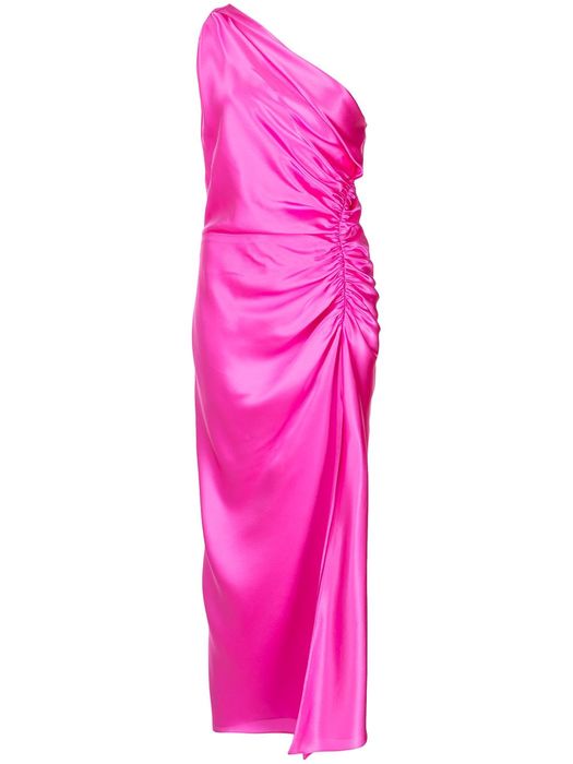 Michelle Mason one-shoulder silk dress - Pink