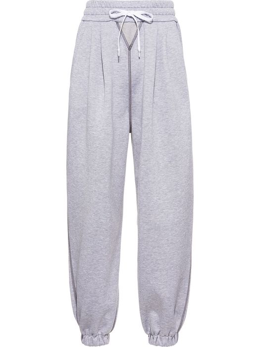 Miu Miu high-waisted drawstring track pants - Grey