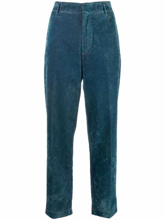 Forte Forte slim-cut velour trousers - Blue