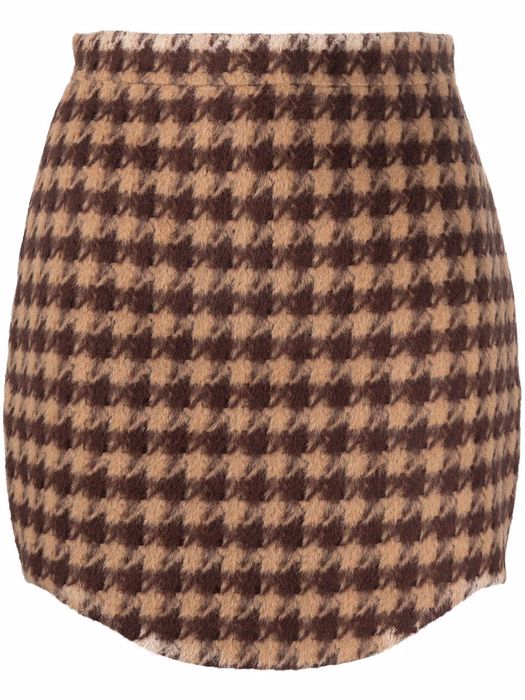 Kalmanovich houndstooth mini skirt - Brown