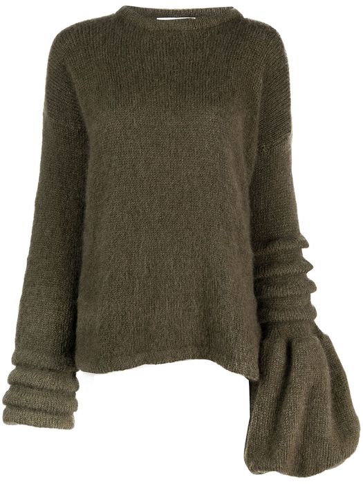 Tuinch knitted oversize-sleeve jumper - Green