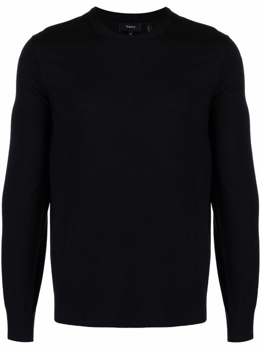 Theory crew-neck wool jumper - Blue