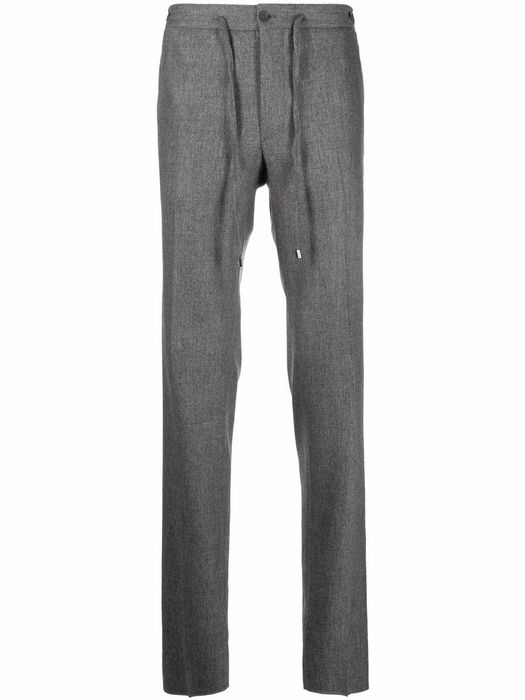 Malo straight-leg drawstring wool trousers - Grey