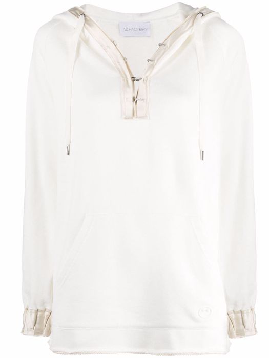 AZ FACTORY hook-fastening oversized hoodie - White