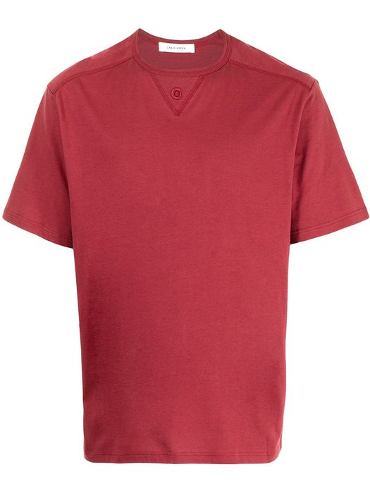 Craig Green eyelet embroidery round neck T-shirt - Red