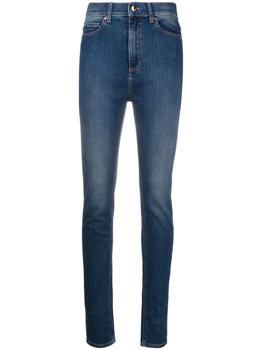 RED Valentino contrast-stitch skinny jeans - Blue