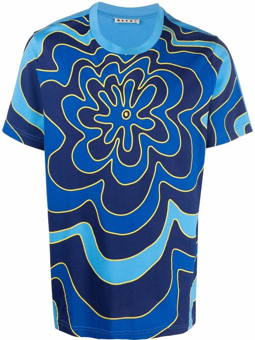 Marni flower-print T-shirt - Blue