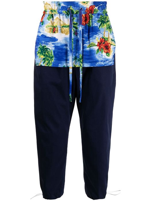 JUST IN XX hawaii-print track pants - Blue