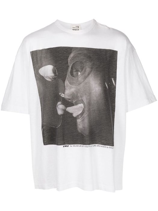 YMC Fetish-print round-neck T-shirt - White