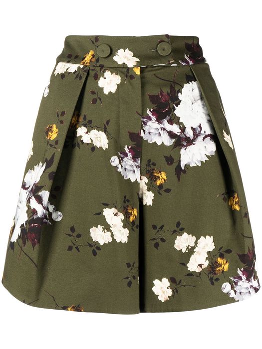 Erdem floral-print tailored shorts - Green