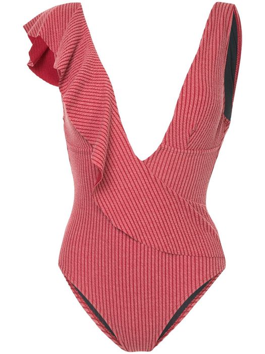 Duskii Bella braided ruffle swimsuit - Red