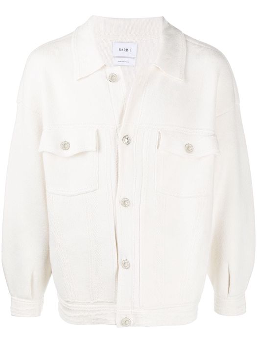 Barrie oversized knitted denim jacket - White