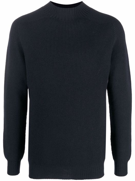 D4.0 round neck knitted jumper - Blue