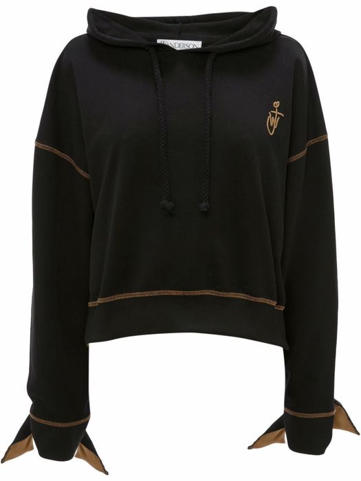 JW Anderson Anchor-embroidered hoodie - Black