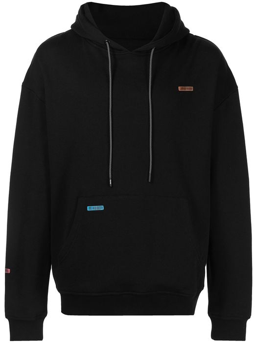Mostly Heard Rarely Seen barcode patch jersey hoodie - Black