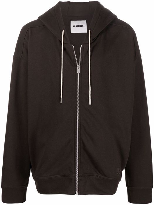 Jil Sander zipped cotton hoodie - Brown