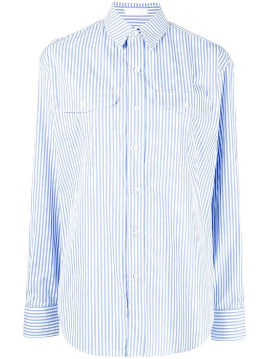 WARDROBE.NYC stripe-print oversized shirt - Blue