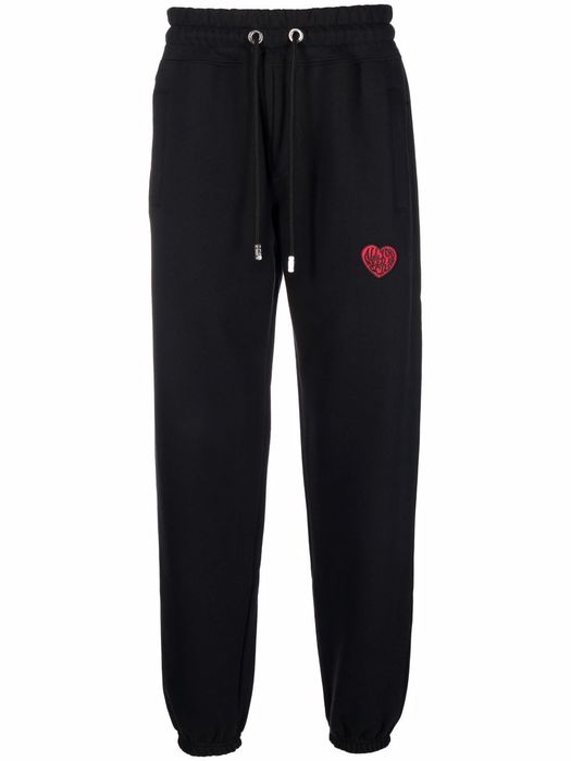 Gcds heart-embroidered track pants - Black