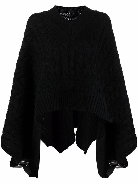 Comme Des Garçons Noir Kei Ninomiya asymmetric wool cape - Black