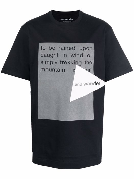 and Wander slogan print T-shirt - Black