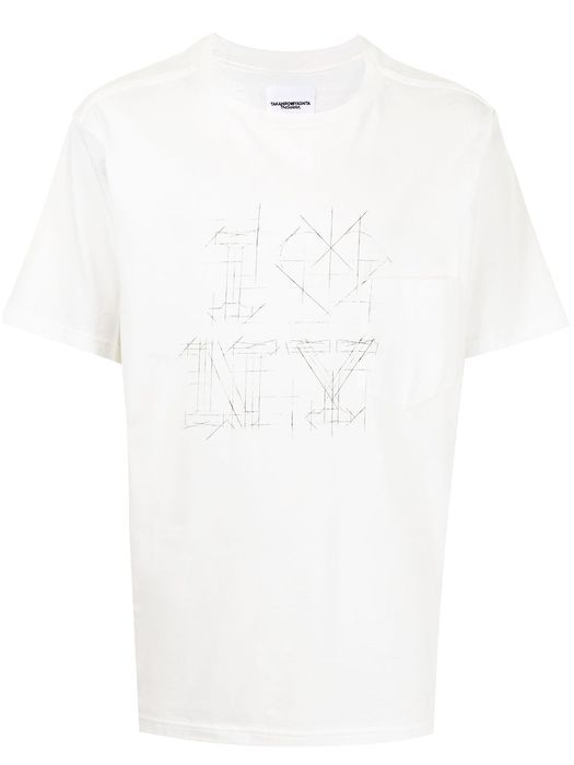 Takahiromiyashita The Soloist slogan-print chest-pocket T-shirt - White