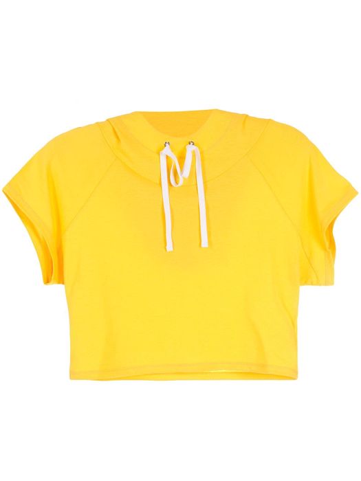 Gloria Coelho cropped T-shirt hoodie - Yellow