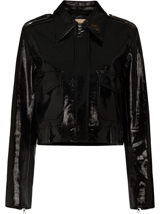 KHAITE Cordelia patent leather jacket - Black