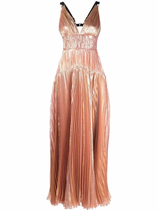 Maria Lucia Hohan Ayana metallic pleated gown - Pink