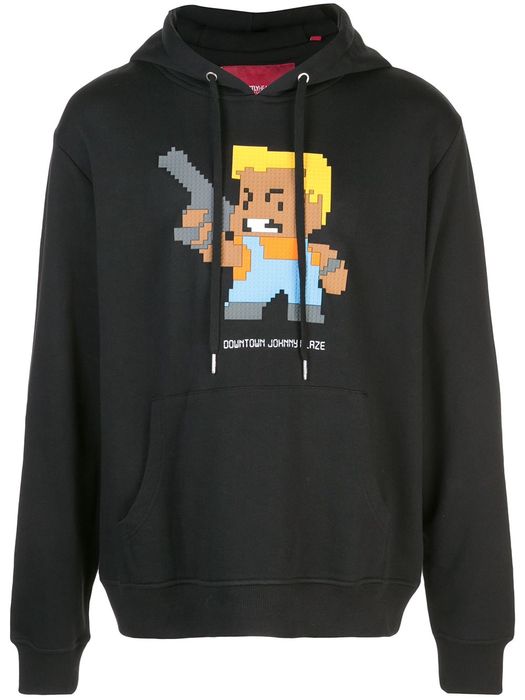 Mostly Heard Rarely Seen 8-Bit Downtown Johnny Blaze pixelated hoodie - Black