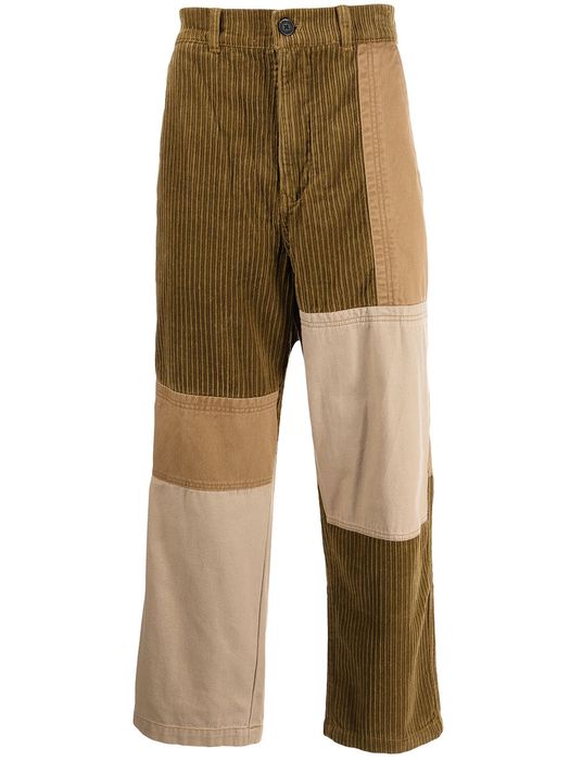 FIVE CM corduroy panelled straight trousers - Brown