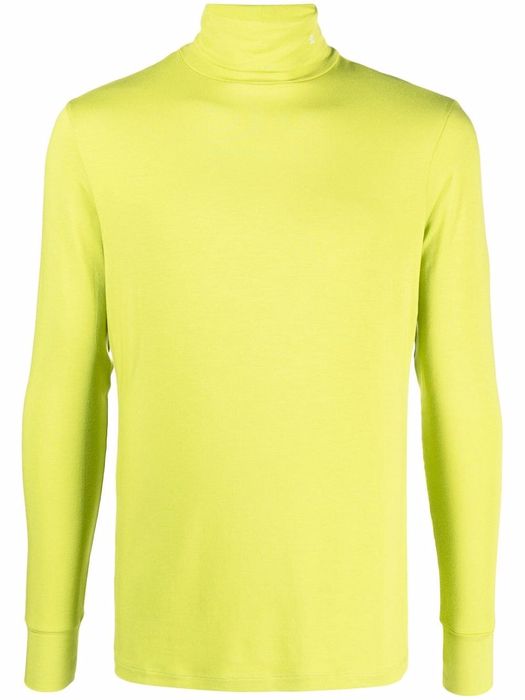 Raf Simons logo-embroidered roll-neck jumper - Green