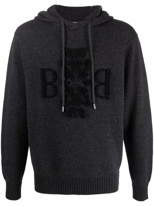 Barrie jacquard-logo motif hoodie - Grey