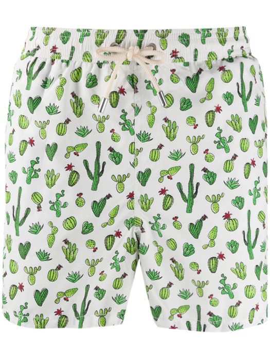 MC2 Saint Barth cactus print swim shorts - White