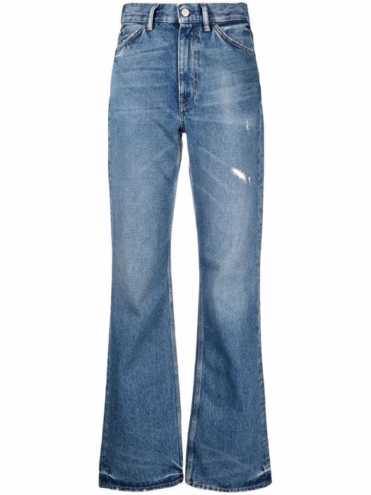Acne Studios distressed-effect bootcut jeans - Blue