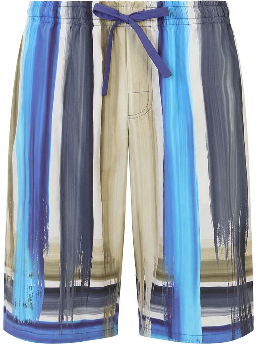 Dolce & Gabbana brushstroke-print jersey track shorts - Blue