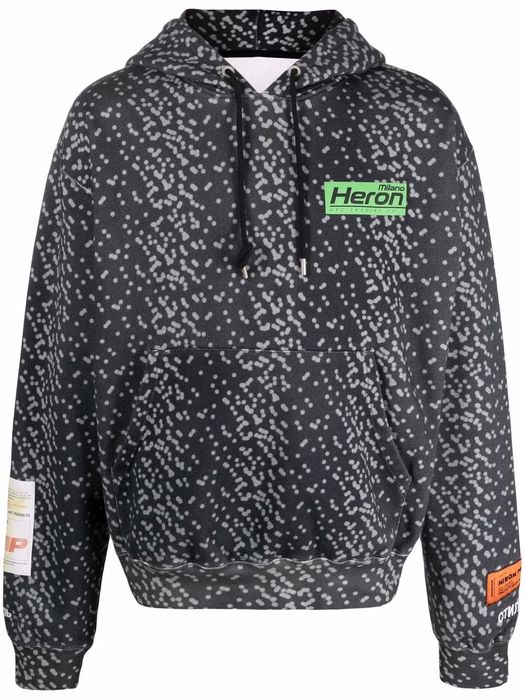 Heron Preston printed long-sleeve hoodie - Grey