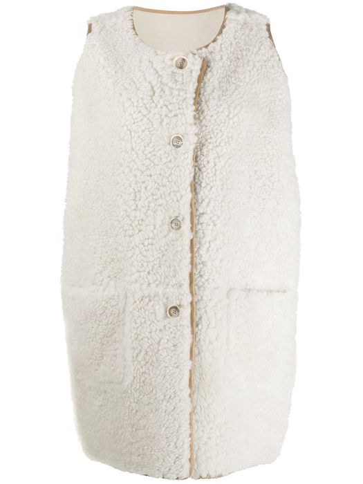 Marni sleeveless lamb fur jacket - White