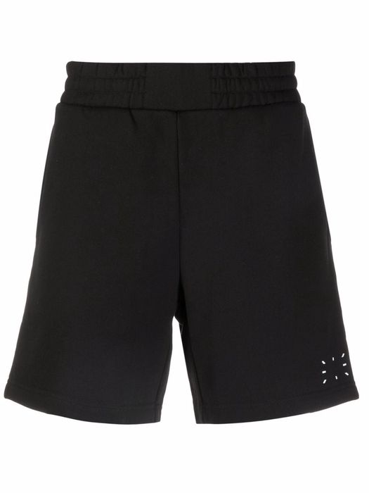 MCQ contrast stitch logo shorts - Black