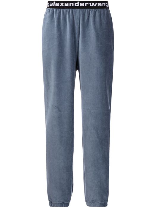 Alexander Wang logo-waistband track pants - Blue