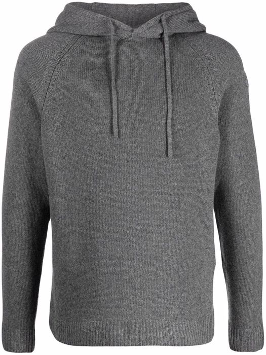 Moncler Genius fine-knit hooded jumper - Grey