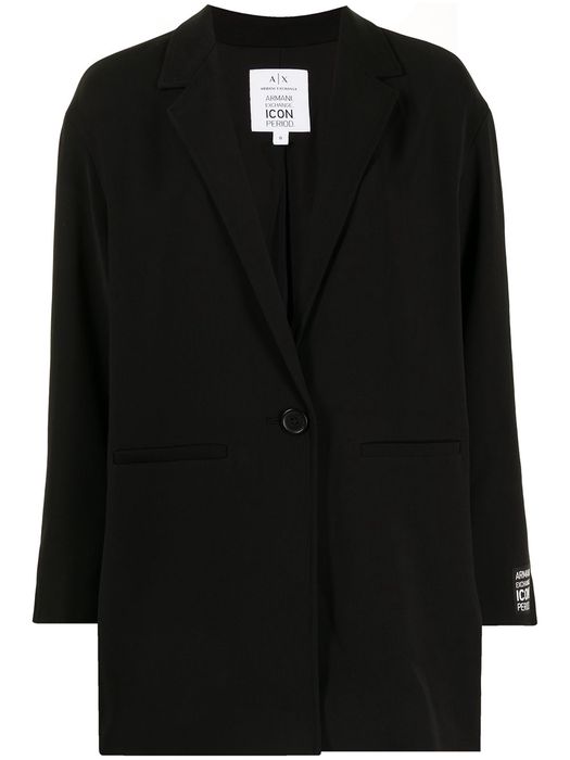 Armani Exchange logo-patch blazer - Black