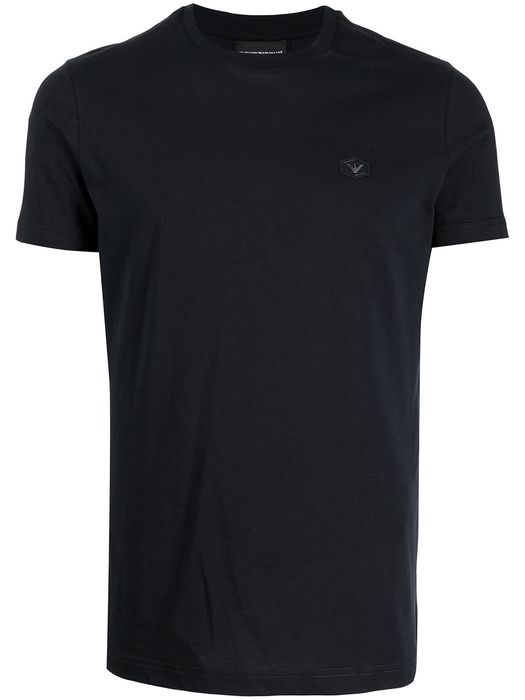 Emporio Armani logo-patch short-sleeved T-shirt - Blue