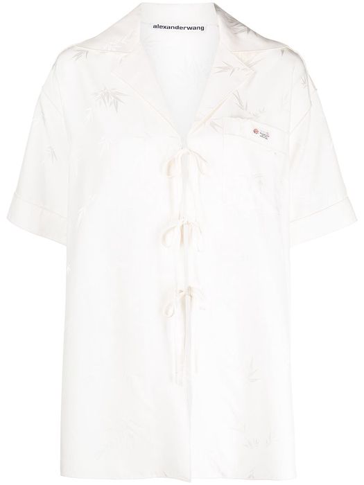 Alexander Wang jacquard pajama-style shirt - SNOW WHITE